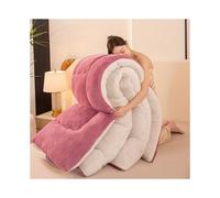 (Red Bean Paste, 200cm*230cm) 1pc Autumn and Winter Quilt, Dual-Sided Warm Fleece Blanket, Light Beige-Friendly Fabric, Quick Heating