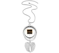 Red Bean Paste Moon Cake Mid-Autumn Festival Pendant Angel Wings Rotating Necklace Jewelry