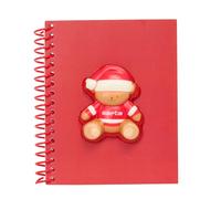 Red Bear Happy Party - Front Notepad, Notebook, Notebooks, Ideal for School Age Children, Comfortable and Versatile, Quality and Resistance, 13.5 x 1.7 x 17.8 cm