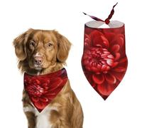 Red Beautiful Flower Easter Dog Bandanas for Small Medium Large Dogs,Cat Dogs,Pet Scarf - Polyester Cute Bibs.Triangle Pet Scarf for Puppy Pet,Personalized Birthday/Party Fun Idea Gift