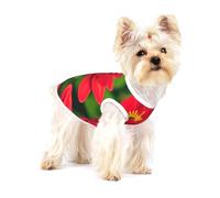 Red beautiful flower print Tshirts for Small Dogs Dog's Fashion Shirt Breathable Sleeveless Shirts for Small Dogs