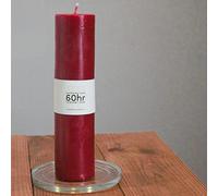 Red Beeswax Pillar Candle - 60hr Burning time - Handmade in Wales