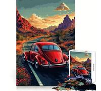 Red Beetle on Desert Road 1000 Piece Jigsaws for Adults Puzzle Mind Exercise Toy Family Bond Precision Cut Creative Gift (38x26cm)
