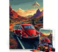 Red Beetle on Desert Road Jigsaw Puzzles 1000 Piece for Teenagers Logic Ability Toy Relaxing Fun Accurate Cut Artistic Gift (50x75cm)