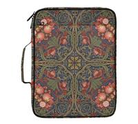 Red Begonia William Morris Accordion Folder 7 Pockets A4 Letter Size with Zipper Closure for Home Office Document File Folder para guardar