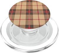 Red Beige Black Gingham Buffalo Tartan Plaid Fall Phone PopSockets PopGrip for MagSafe