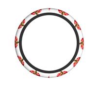 Red Bell Pepper Printed Steering Wheel Cover Elastic Stretch Car Wheel Wrap Breathable Non-Slip Steering Wheel Protector for Car Truck SUV