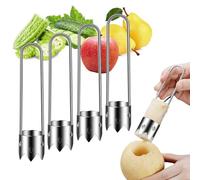 Red Bell Pepper Seed Corer Kitchen Gadget,2025 Stainless Steel Fruit Corer Green Peppers Seed Remover Tool,Bell Peppers Seed Remover Tool for Vegetables Fruit (4pc)