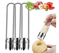 Red Bell Pepper Seed Corer Remover, 2025 New Apple Corer Tool,Stainless Steel Bell Pepper Deseeder and Cutter For Vegetables Fruit Kitchen Gadgets (3PCS, A)