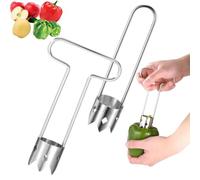 Red Bell Pepper Seed Corer, Stainless Steel Fruit & Vegetable Corer Tool, 304 Stainless Steel CorerRemover, Quickly Bell Pepper Corers Tool for Kitchen Gadgets (2 Mix)