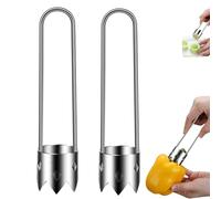Red Bell Pepper Seed Corer, Stainless Steel Fruite Corer, Vegetable Tool Cutter Pepper Seed Remover Tool, for a Wide Range of Fruits and Vegetables (2PC)