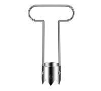 Red Bell Pepper Seed Corer, T Shaped Stainless Steel Vegetable and Fruit Corer, Practical Kitchen Gadge for Pepper Pineapple Pear Apple (Silver)
