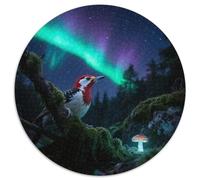 Red-bellied Woodpecker 1000 Piece Round Puzzle Light Challenge Kids And Teens Skill Development Bird Artful Creation Perfect for Classrooms 1000pcs (67.5x67.5cm)