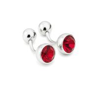 Red Belly Button Cufflinks - Siam Onyx Art CK437 Men's Novelty Gift Cuffs In Premier Life Packaging