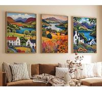 Red Benson A0 Triptych - 119×252 cm / 47×99 in - 2 The Lake District National Park Set of 3 Posters Cumbria Travel Prints