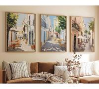 Red Benson A0 Triptych - 119×252 cm / 47×99 in - 5 Set of 3 Seville Travel Posters Spanish Prints Wall Art F