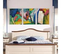 Red Benson A1 Triptych - 84×180 cm / 33×72 in - Wassily Kandinsky Waterfall waterfall motif transformed to abstraction cascading rh