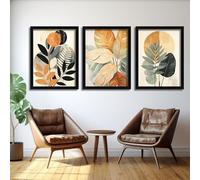 Red Benson A3 Triptych - 42×90 cm / 16.7×35.4 in - Botanical Boho earthy plant symbolism soft rhythm repetition relaxed cultural nu