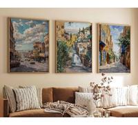 Red Benson A4 Triptych - 30×63 cm / 11.8×24.9 in - 4 Set of 3 Tehran Posters Travel Prints Art Islamic Decor Muslim Gift Iranian