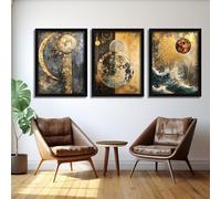 Red Benson A4 Triptych - 30×63 cm / 11.8×24.9 in - Celestial Geometry astral diagram precision symbolic alignment mapping metaphysi