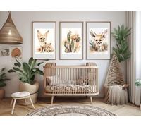 Red Benson A4 Triptych - 30×63 cm / 11.8×24.9 in - Paul Nash Desert Nursery Studies surreal botanical arrangement arid symbolism pr