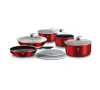 (Red) Berlinger Haus 12Pc Cookware Set Pots Pans Lids
