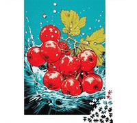 Red Berries Splash Artwork-2 1000-Piece Puzzle for Adults, 70x50cm/1000pcs; Easy to Continue on Another Evening; White Card Pieces for Tidy Handling