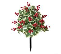 Red Berry Artificial Plant Stake for Outdoor Use on For Patio and Garden, Made with EVA and Silk Cloth for Extended Seasonal Decoration