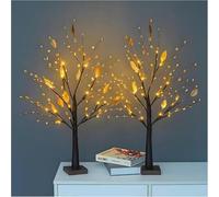 Red Berry Blossom Tree with Lights, Artificial Bonsai Lamps with 48 Reds Berries and 24 LED Beads, Tabletop Bonsai Tree Night Lamp for Christmas,Thanksgiving,Other Holiday Decorations