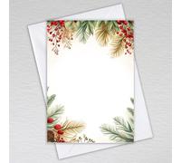 Red Berry Christmas Blank Note Cards with Envelopes: Red Berry Winter Note Cards (Pack of 20 with Envelopes)