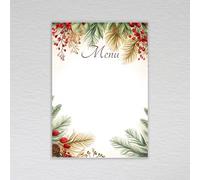 Red Berry Christmas Wedding Menu Cards for Tables/Write Your Own - Perfect for Weddings and Party Celebrations: Red Berry Blank Winter Menu Choice Cards (Pack of 20 without Envelopes)