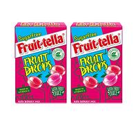 Red Berry Mix Strawberry & Raspberry - Sugar Free Fruit Drops - Fruittella Sweets Box 45g (Pack of 2)