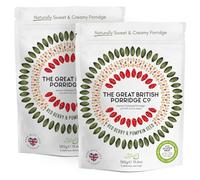 Red Berry & Pumpkin Seed Gluten-Free Instant Oatmeal Porridge from The Great British Porridge Co - Naturally Sweet & Creamy Porridge Oats - 2 x 385g Pouch - 100% Natural, Plant Based, High Fibre