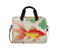 Red Betta Fish Laptop Sleeve Case Polyester Sleeve for Laptops messenger bags for Work Travel with Strap Handle, 13 14 15.6 inch