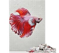 Red Betta Fish Painting Puzzles 500 Piece Puzzle Adult Jigsaw Puzzle Jigsaw Puzzles for Adults Educational Game Challenge Toy 500pcs (52x38cm)