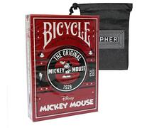 Red Bicycle Disney Mickey Mouse Playing Cards - Custom Poker Sized Deck - Includes Cipher Card Bag