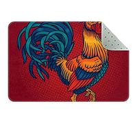 Red Big Rooster Cock Chicken Area Rug Rugs Non-Slip Floor Mat Doormats for Living Room Bedroom Girls Boys Kids Room Dorm Nursery 35 x 24 inches