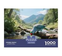 Red-billed Blue Parrot 1000pc Jigsaw Puzzle Family Fun Game Ages 8+ Hand-Eye Coordination Bird Idea 70x50cm/1000pcs
