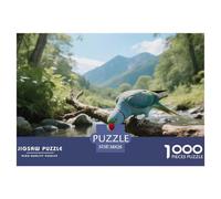 Red-billed Blue Parrot 1000pc Jigsaw Puzzle Logical Thinking For Teens Quiet Afternoon Bird Perfect Present 38x26cm/1000pcs