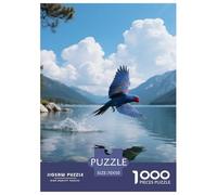 Red-billed Blue Parrot 1000pc Jigsaw Puzzle Starter Set Tweens Practice Patience Visual Play Bird Ready to Frame 70x50cm/1000pcs
