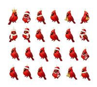 Red Bird 2026 Christmas 2D Acrylic Ornament | 24 Days Countdown Birds Advent For Women Men Home Living Room Tree Rearview Mirror Car
