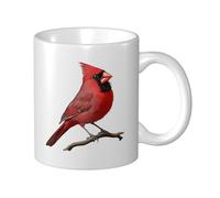 Red Bird Ceramic Cup, Elegant Coffee Mug Tee Drinkware Water Cup for Home Office 11oz