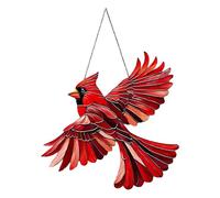 Red Bird Christmas Ornaments, Red Bird Ornament for Christmas Tree, Winged Red Bird Christmas Tree Window Decoration | 8"/8" Front Door, Patio, Window, Tree Light Catcher, Unique