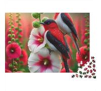 Red Bird Flower 1000 Piece Jigsaw Puzzle Jigsaw Puzzle for Adults 1000 Pieces Puzzle Game Relaxation Home Decor Gift 38x26cm/1000pcs