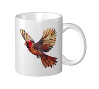 Red Bird Flying Ceramic Cup, Elegant Coffee Mug Tee Drinkware Water Cup for Home Office 11oz