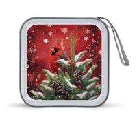 Red Birds Cardinal CD Case Holder Portable 40 Capacity DVD Wallet Storage Organizer for Car Travel