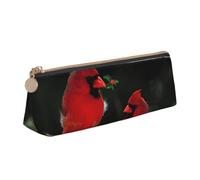 Red Birds Fauna Wild Print Pencil Case Zipper Pencil Pouch Box