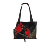 Red Birds Fauna Wild Printed Pet Shoulder Bag Lightweight Breathable Travel Pet Bag 26 * 34cm Weekend Pet Travel Set