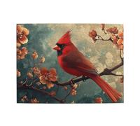 Red Birds On The Branch Wooden Puzzle 500 Piece Jigsaw Puzzle for Adults Challenging Puzzle for Game Size 15"x20.4"