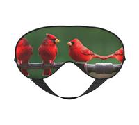 Red Birds Print Sleep Eye Mask with Adjustable Strap Soft for Airplane Travel Relax Yoga Nap Meditation